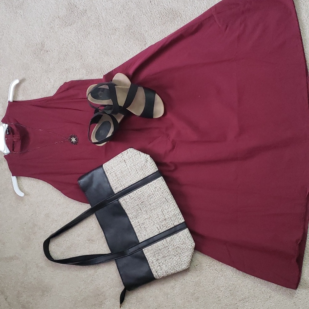 6. Burgundy Dress Bundle